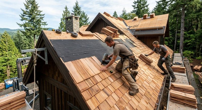 Natural Wood Roof Installation in Oakland, MD